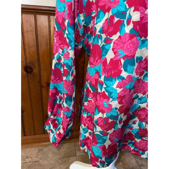 Womens Country Sophisticates by Pendleton Floral Pink Blue Button Down Blouse 8 - Picture 3 of 10